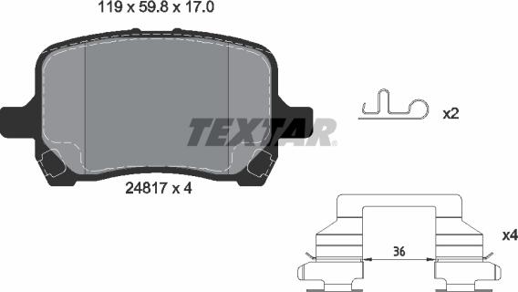 Textar 2481701 - Тормозные колодки, дисковые, комплект parts5.com