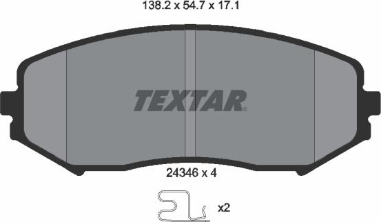 Textar 2434601 - Тормозные колодки, дисковые, комплект parts5.com