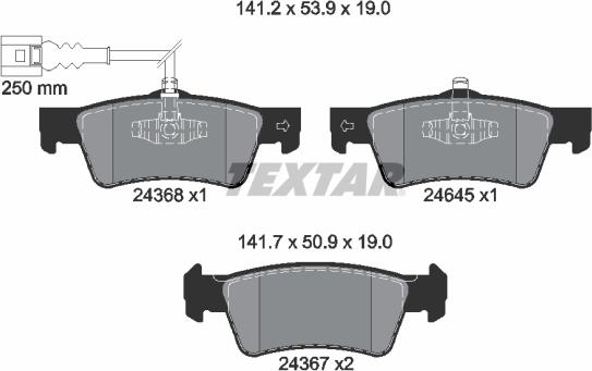 Textar 2436801 - Тормозные колодки, дисковые, комплект parts5.com