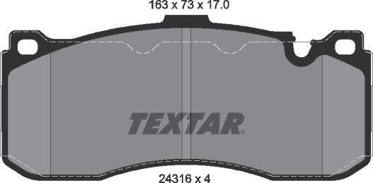 Textar 2431601 - Тормозные колодки, дисковые, комплект parts5.com