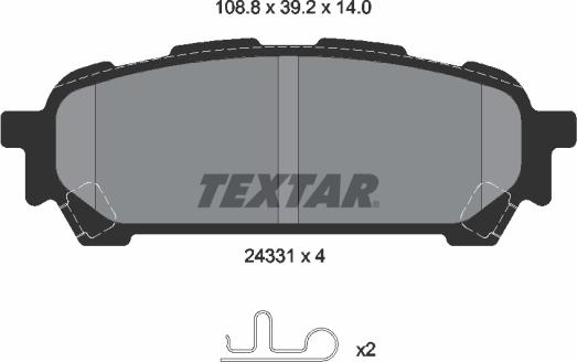 Textar 2433101 - Тормозные колодки, дисковые, комплект parts5.com