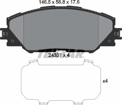 Textar 2433701 - Тормозные колодки, дисковые, комплект parts5.com