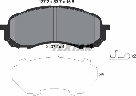 Textar 2437201 - Тормозные колодки, дисковые, комплект parts5.com