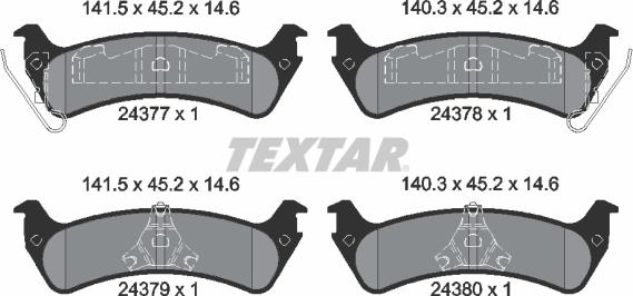 Textar 2437701 - Тормозные колодки, дисковые, комплект parts5.com