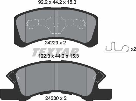 Textar 2422901 - Тормозные колодки, дисковые, комплект parts5.com