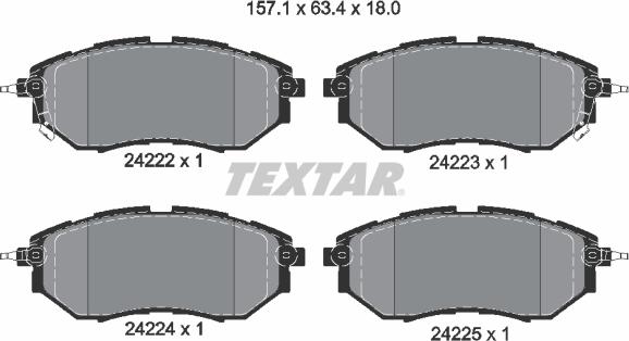 Textar 2422201 - Тормозные колодки, дисковые, комплект parts5.com