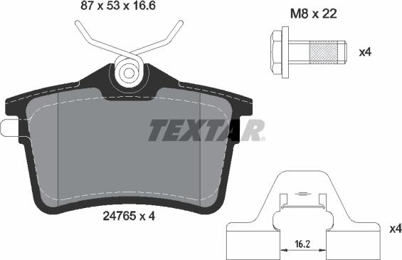 Textar 2476501 - Тормозные колодки, дисковые, комплект parts5.com