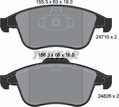 Textar 2471001 - Тормозные колодки, дисковые, комплект parts5.com