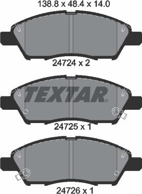 Textar 2472401 - Тормозные колодки, дисковые, комплект parts5.com