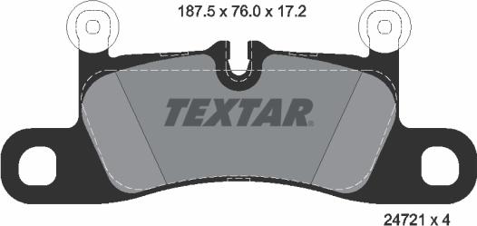 Textar 2472101 - Тормозные колодки, дисковые, комплект parts5.com