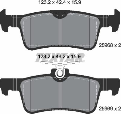 Textar 2596801 - Тормозные колодки, дисковые, комплект parts5.com