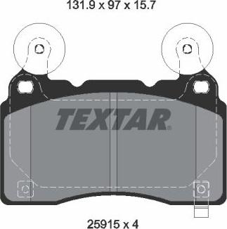 Textar 2591501 - Тормозные колодки, дисковые, комплект parts5.com