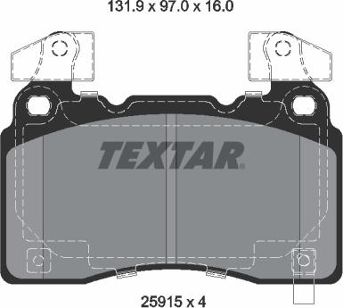 Textar 2591503 - Тормозные колодки, дисковые, комплект parts5.com