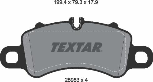 Textar 2598303 - Тормозные колодки, дисковые, комплект parts5.com