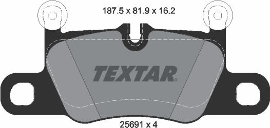 Textar 2569101 - Тормозные колодки, дисковые, комплект parts5.com