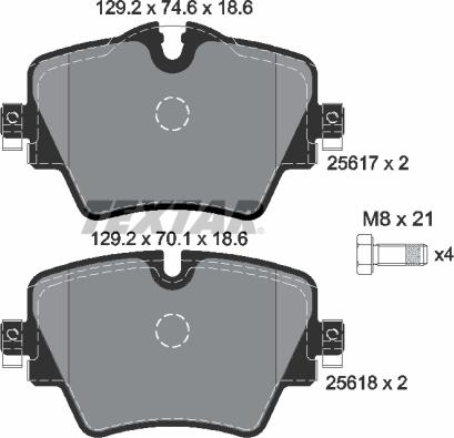 Textar 2561701 - Тормозные колодки, дисковые, комплект parts5.com