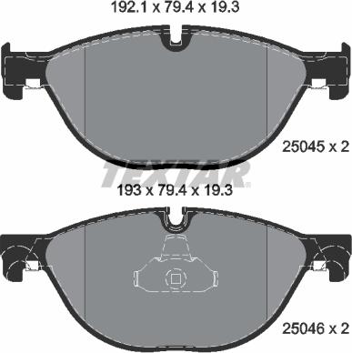 Textar 2504501 - Тормозные колодки, дисковые, комплект parts5.com