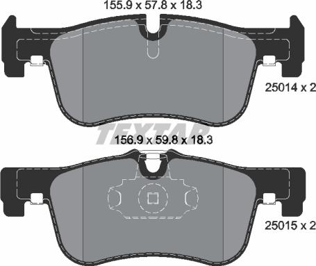 Textar 2501401 - Тормозные колодки, дисковые, комплект parts5.com