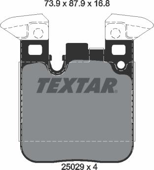 Textar 2502901 - Тормозные колодки, дисковые, комплект parts5.com