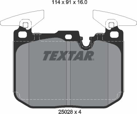 Textar 2502807 - Тормозные колодки, дисковые, комплект parts5.com