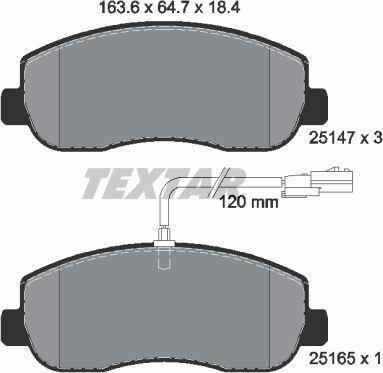 Textar 2514701 - Тормозные колодки, дисковые, комплект parts5.com