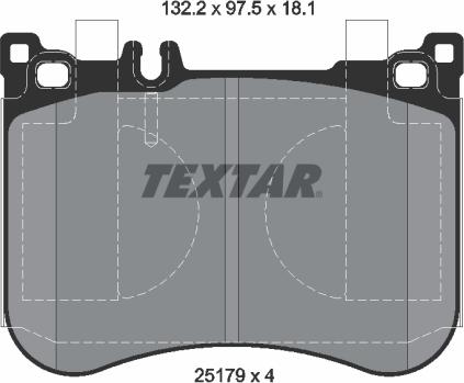 Textar 2517901 - Тормозные колодки, дисковые, комплект parts5.com