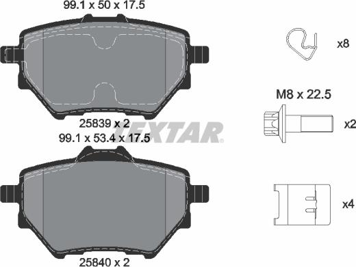 Textar 2583901 - Тормозные колодки, дисковые, комплект parts5.com