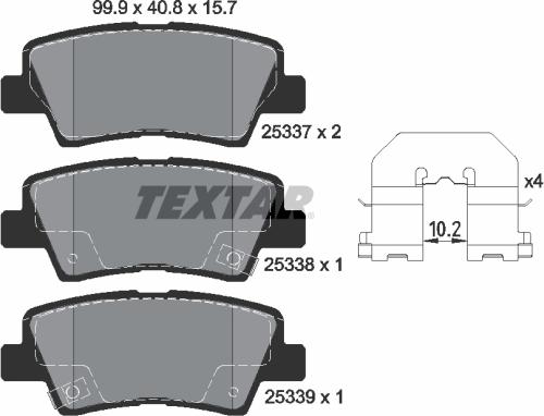 Textar 2533701 - Тормозные колодки, дисковые, комплект parts5.com