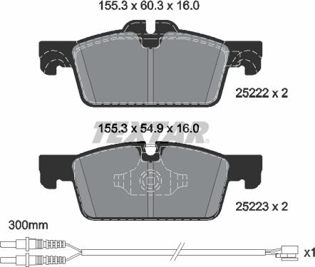 Textar 2522204 - Тормозные колодки, дисковые, комплект parts5.com