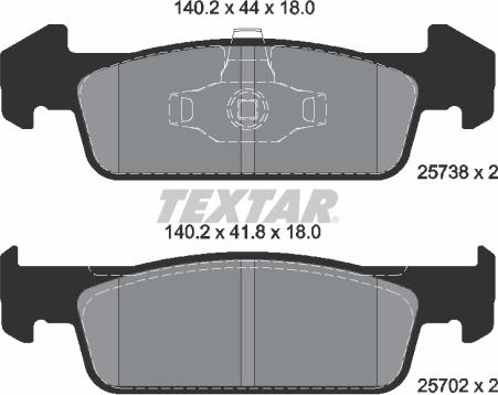 Textar 2573801 - Тормозные колодки, дисковые, комплект parts5.com