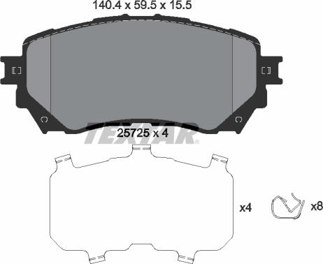 Textar 2572501 - Тормозные колодки, дисковые, комплект parts5.com