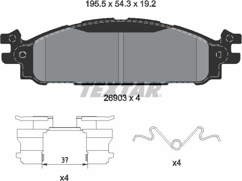 Textar 2690301 - Тормозные колодки, дисковые, комплект parts5.com