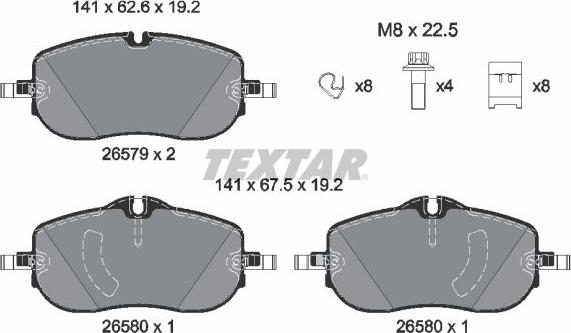 Textar 2657901 - Тормозные колодки, дисковые, комплект parts5.com