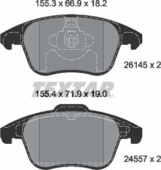 Textar 2614501 - Тормозные колодки, дисковые, комплект parts5.com