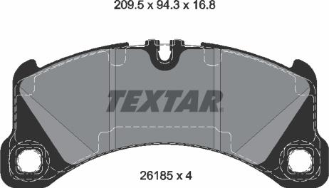 Textar 2618501 - Тормозные колодки, дисковые, комплект parts5.com