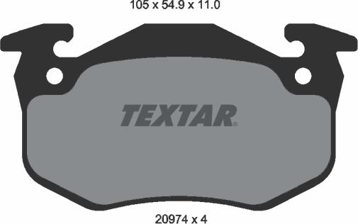 Textar 2097401 - Тормозные колодки, дисковые, комплект parts5.com