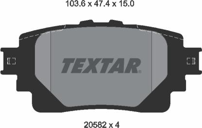 Textar 2058201 - Тормозные колодки, дисковые, комплект parts5.com