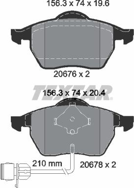 Textar 2067602 - Тормозные колодки, дисковые, комплект parts5.com