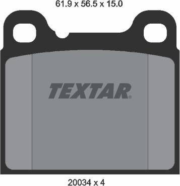 Textar 2003402 - Тормозные колодки, дисковые, комплект parts5.com