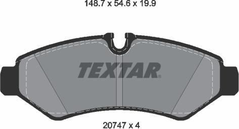 Textar 2074701 - Тормозные колодки, дисковые, комплект parts5.com