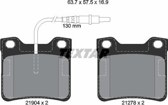 Textar 2190403 - Тормозные колодки, дисковые, комплект parts5.com