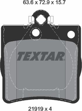 Textar 2191903 - Тормозные колодки, дисковые, комплект parts5.com