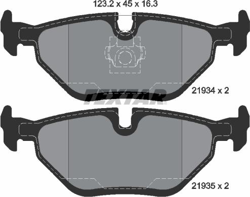 Textar 2193404 - Тормозные колодки, дисковые, комплект parts5.com