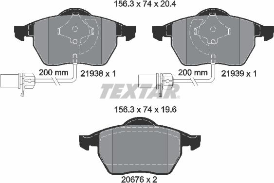 Textar 2193801 - Тормозные колодки, дисковые, комплект parts5.com