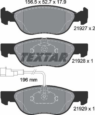 Textar 2192701 - Тормозные колодки, дисковые, комплект parts5.com