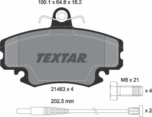 Textar 2146304 - Тормозные колодки, дисковые, комплект parts5.com