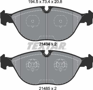 Textar 2148401 - Тормозные колодки, дисковые, комплект parts5.com