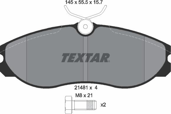 Textar 2148101 - Тормозные колодки, дисковые, комплект parts5.com