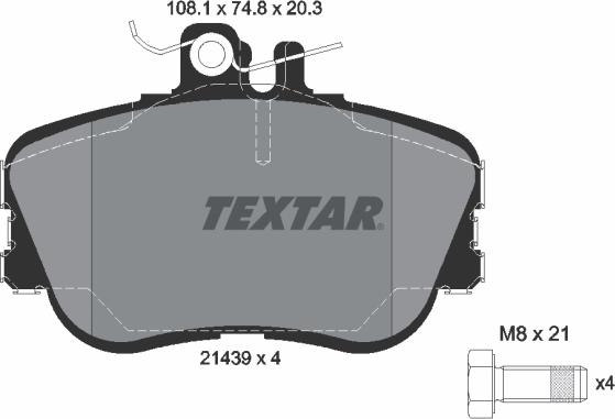 Textar 2143905 - Тормозные колодки, дисковые, комплект parts5.com