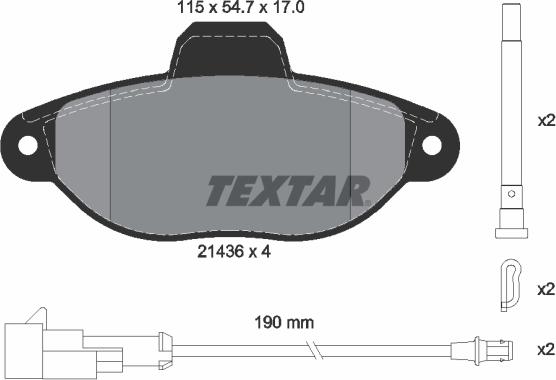 Textar 2143609 - Тормозные колодки, дисковые, комплект parts5.com